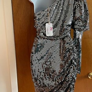 Glitz one shoulder dress